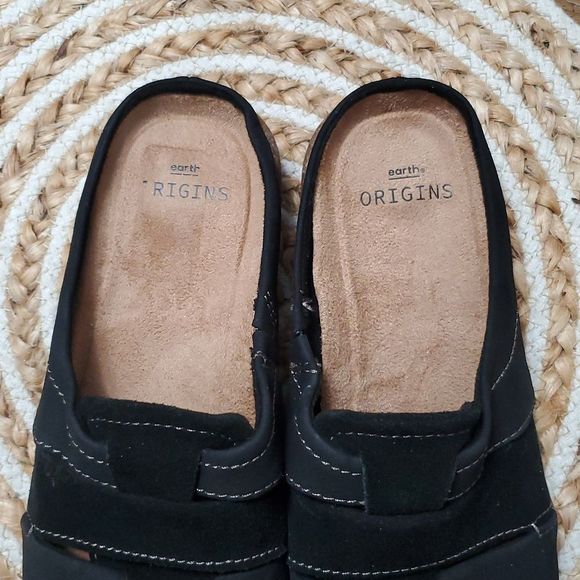 Earth Origins  Ellery Women’s Black slip on Suede sandal clog, Size 7 - Picture 6 of 8